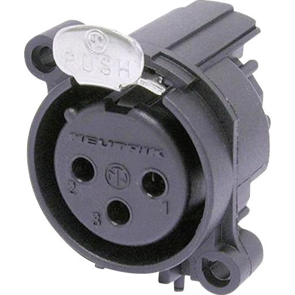 Neutrik NC3FAAH1 XLR utični konektor ženski konektor za prirubnicu, kutni kontakti Broj polova (broj): 3 crna 1 St. slika