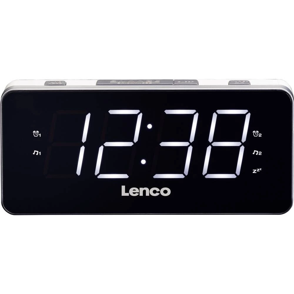 Lenco CR-18 White - FM-Radiowecker mit großem 1,8" Display radio sat slika