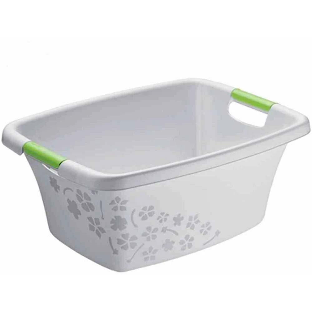 Kadica "Cvijeće" 50 l siva 65,1 x 48,6 x 26,2 cm slika