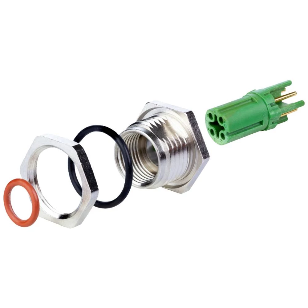 PCB utičnica M12, D-kodirana, 4-pinska, IP67, montaža na stražnju ploču, u pojedinačnim dijelovima Metz Connect MMT371A115-0001 utičnica za tiskanu pločicu  ženski konektor  Broj polova: 4 1 St. slika