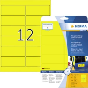 Herma 8029 Etikete (A4) 99.1 x 42.3 mm Poliester film Žuta 300 ST Ekstra jako prianjanje Vrsta naljepnice slika