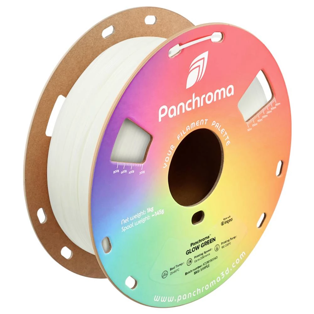Polymaker CA02030 Panchroma™ Glow 3D pisač filament PLA naknadno svjetleći, promjena boje 1.75 mm 1000 g užarena zelena slika