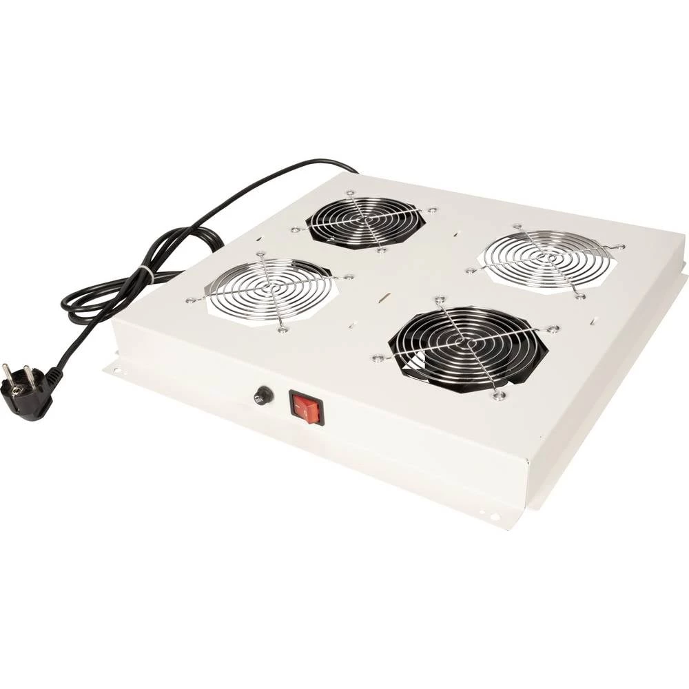 Roline 26.21.0299 19 palac 2 x ugradbeni ventilator za mrežni ormar  1 U  s prekidačem  siva slika