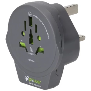 Q2 Power World adapter UK - USB Q2 Power 165444 putni utikač slika