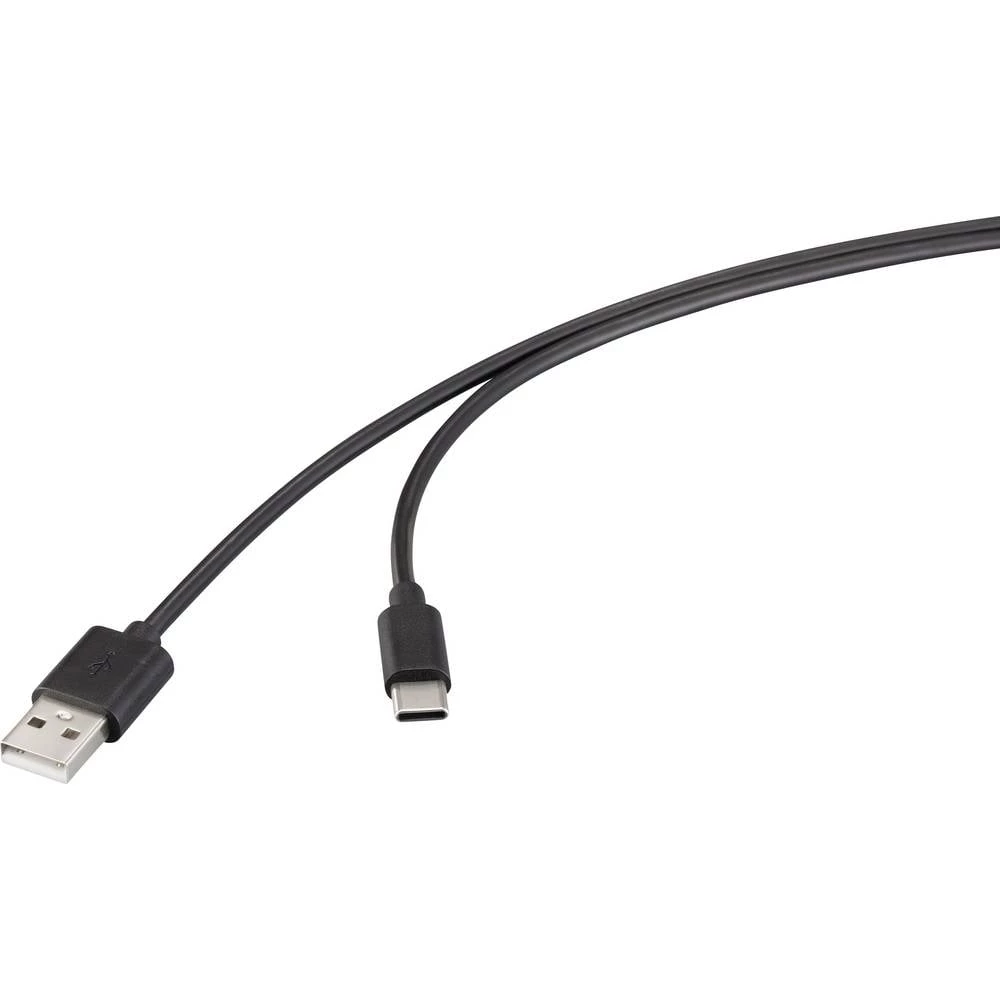 Renkforce USB kabel USB 2.0 USB-A utikač, USB-C® utikač 2.00 m crna RF-6830422 slika