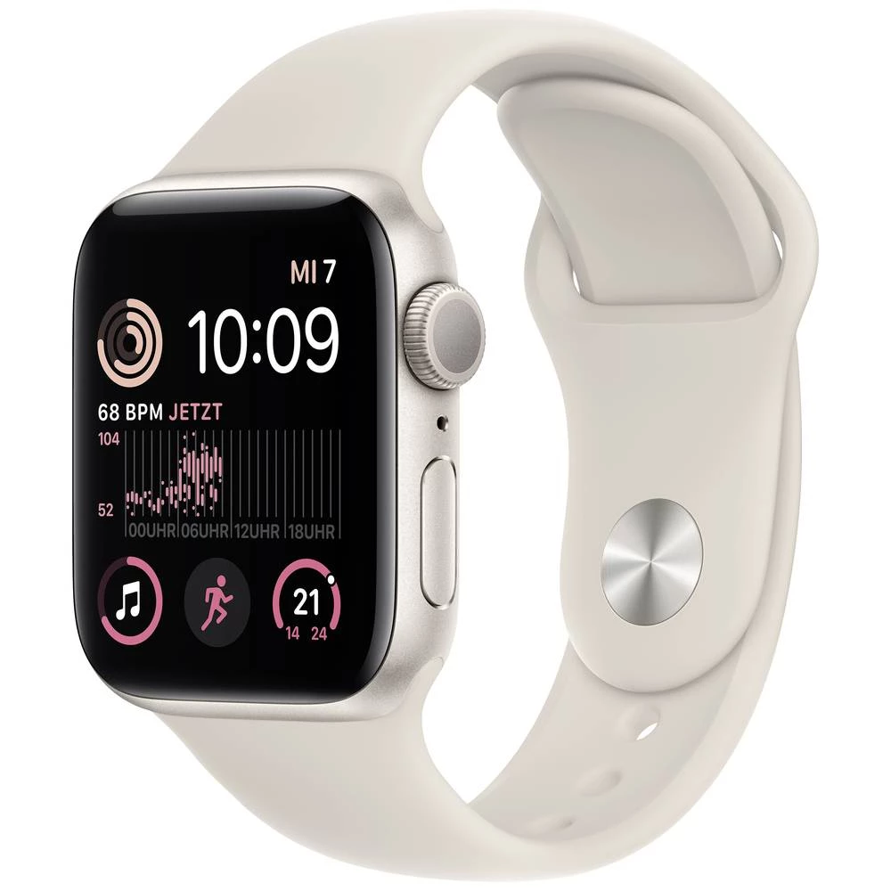 Apple Watch SE GPS 40 mm aluminijsko kućište Starlight sa sportskim remenčićem Starlight - Regular Apple Watch SE (2. Generation) Apple Watch  40 mm  polarna zvijezda slika