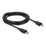 Delock DisplayPort priključni kabel DisplayPort utikač, DisplayPort utikač 3.00 m crna 83807 pozlaćeni kontakti DisplayPort kabel