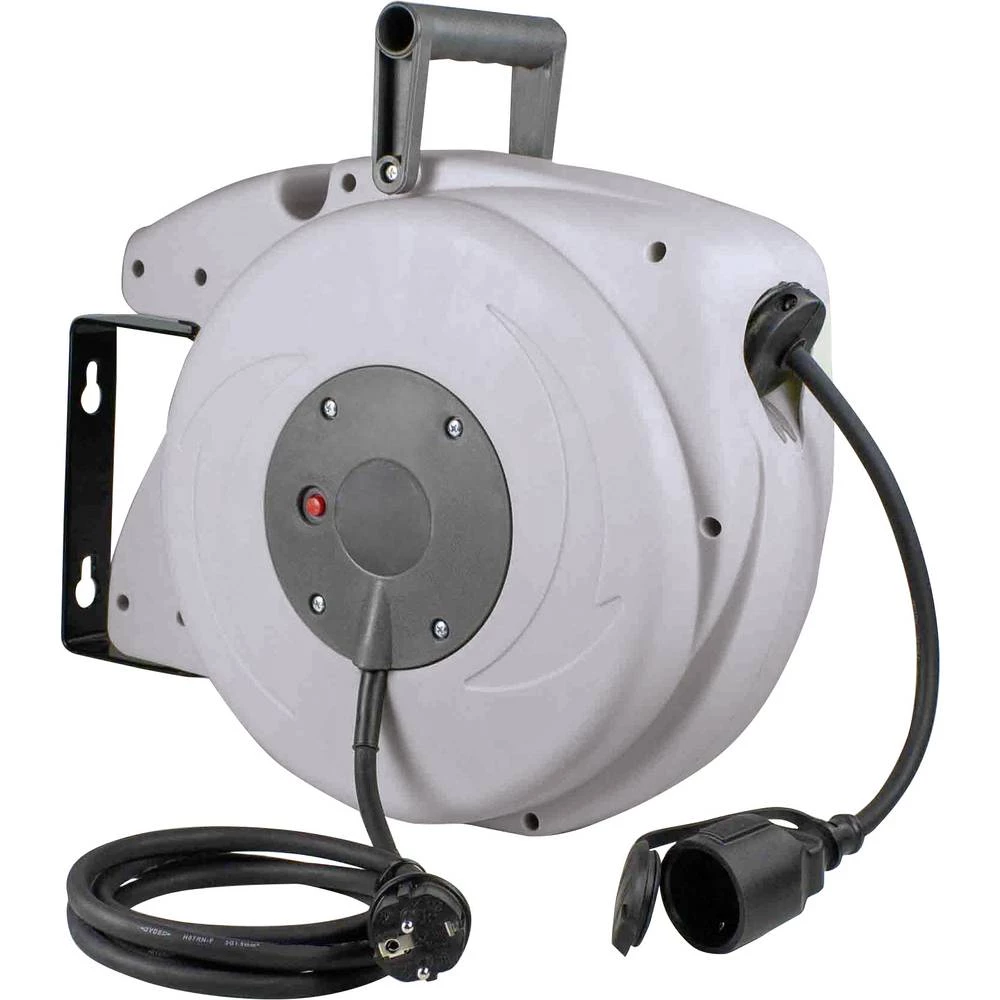 AS Schwabe 12646 zidni kabelski bubanj 10 m crna sigurnosni utikač slika