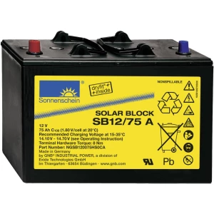 GNB Sonnenschein Solar-Block SB12/75 A NGSB120075HS0CA solarni akumulator 12 V 75 Ah olovno-gelni (Š x V x D) 330 x 236 x 171 mm konusni pin slika