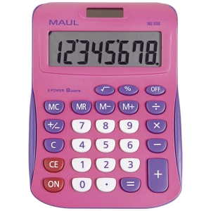 Maul MJ 550 stolni kalkulator ružičasta Zaslon (broj mjesta): 8 baterijski pogon, solarno napajanje (Š x V) 155 mm x 11 mm slika
