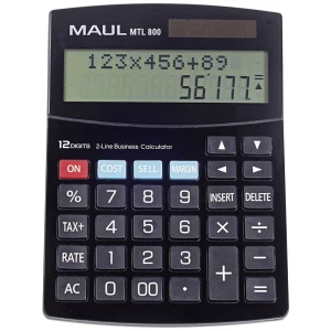 Maul MTL 800 stolni kalkulator crna Zaslon (broj mjesta): 12 baterijski pogon, solarno napajanje slika
