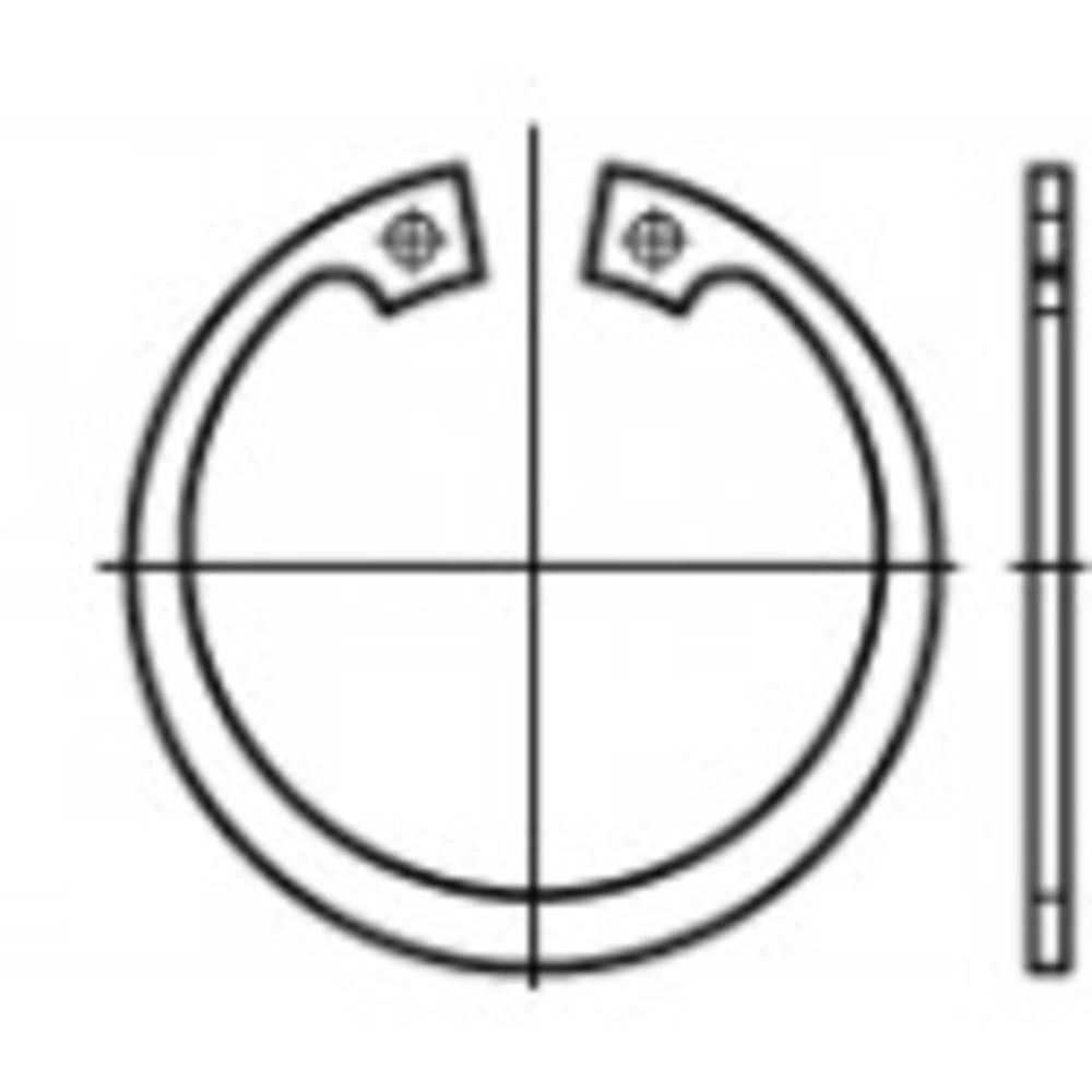 TOOLCRAFT TO-9988782 seger osigurač vanjski Unutarnji promjer: 85.5 mm DIN 472 nehrđajući čelik 10 St. slika