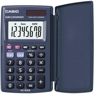 Casio HS-8VER džepni kalkulator tamnoplava Zaslon (broj mjesta): 8 solarno napajanje, baterijski pogon (Š x V x D) 62.5 x 10 x 104 mm slika