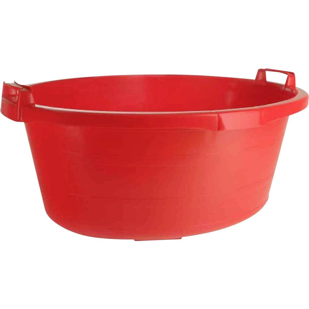 Ovalna kada 55 cm / 27 l crvene podignute ručke slika