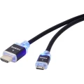 HDMI Priključni kabels LED svjetlom[1x Muški konektor HDMI - 1x Muški konektor Mini HDMI tipa C] 3 m Crna SpeaKa Profess slika