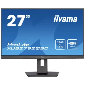 Iiyama PROLITE XUB2792QSC-B5 LED zaslon 68.6 cm (27 palac) Energetska učinkovitost 2021 E (A - G) 2560 x 1440 piksel WQHD 4 ms HDMI™, DisplayPort, USB-C®, USB, slušalice (3.5 mm jack) IPS LED slika