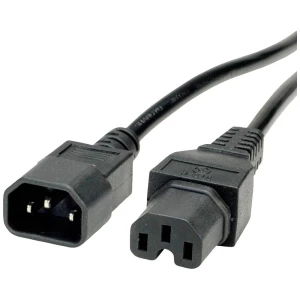 VALUE kabel za napajanje IEC320/C14 utikač - C15 utičnica, crni, 1 m Value 19.99.1121 rashladni uređaji priključni kabel  crna 1.00 m slika