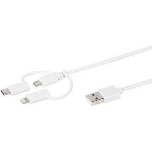 Vivanco USB 2.0 Priključni kabel [1x Muški konektor USB 2.0 tipa A - 3x Muški konektor Apple Dock Lightning, Muški konektor Micr slika