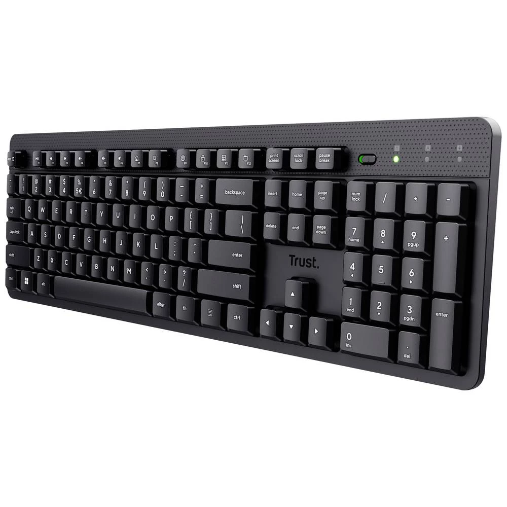 Trust ODY II Bluetooth® tipkovnica njemačka, qwertz crna s numeričkom tipkovnicom slika