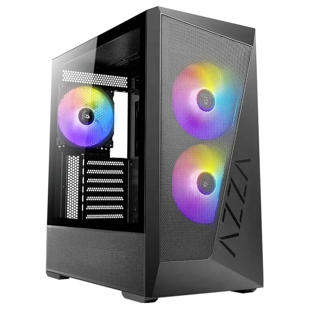 AZZA REAVER midi-tower kućište za računala crna 1 predinstalirani LED ventilator, 2 predinstalirana LED ventilatora, 2 p slika