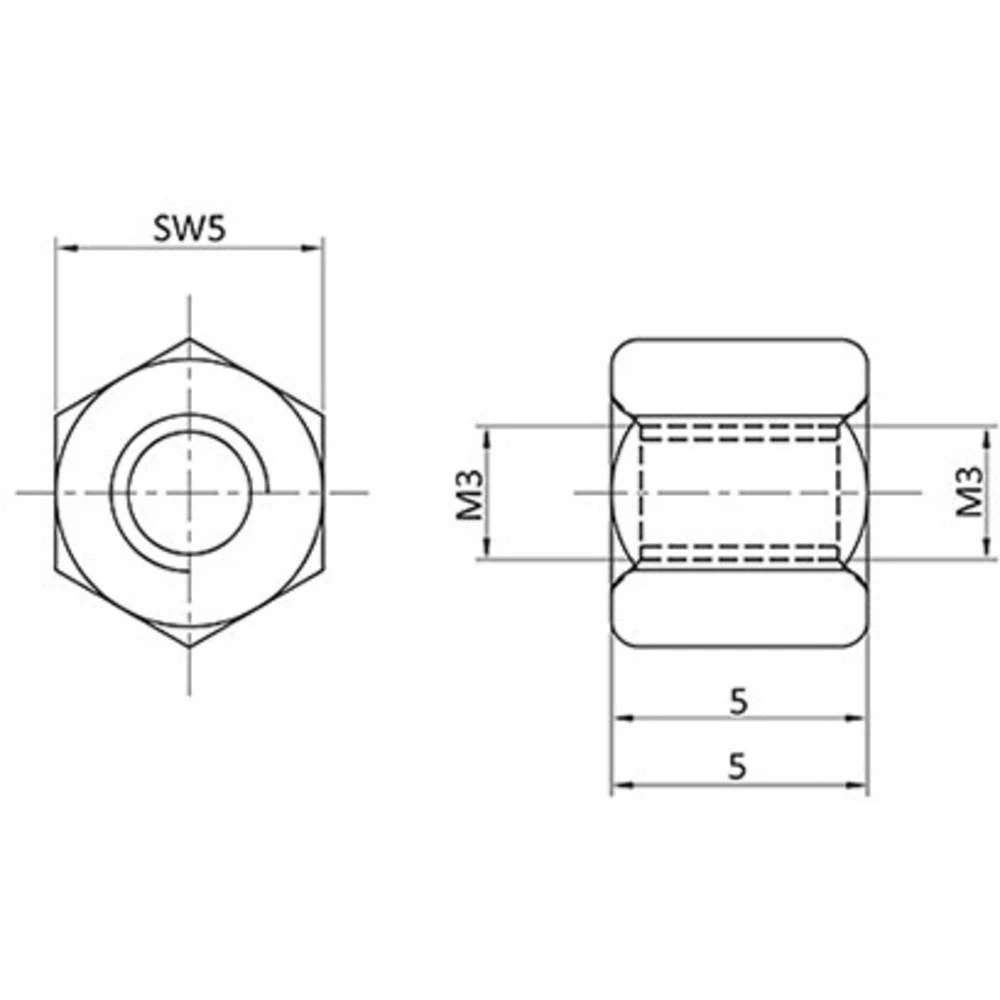 Klin za razmak M3 M3 Mesing (niklovani) econ connect D3X05I5MH 1 ST slika