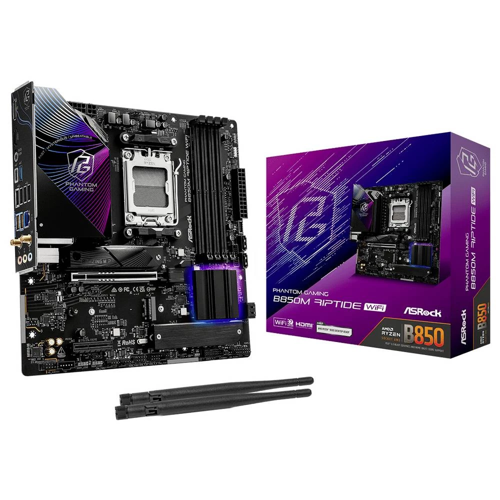 ASRock B850M Riptide matična ploča Baza #####AMD AM5 Faktor oblika (detalji) Micro-ATX Set čipova matične ploče AMD® B85 slika