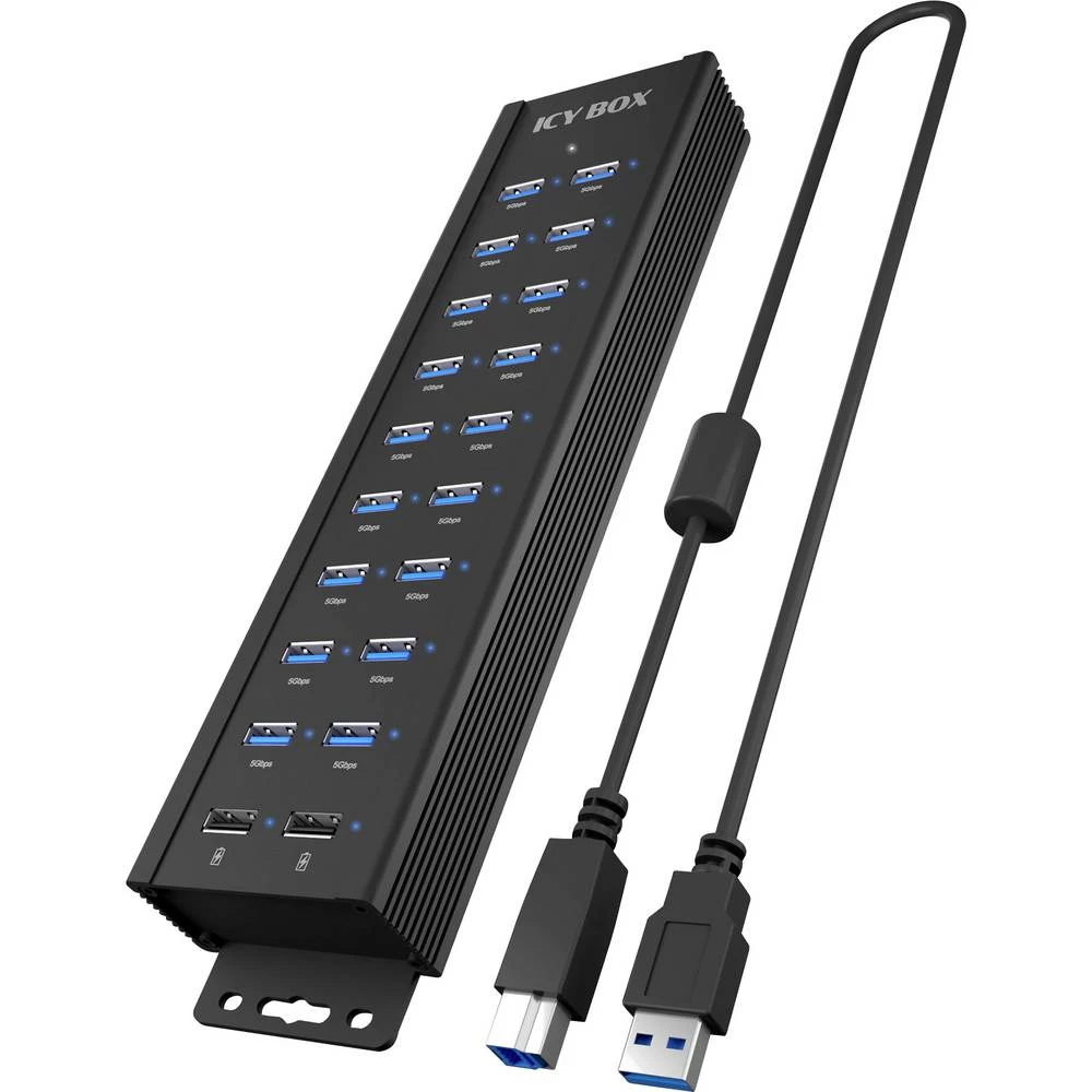 ICY BOX 61076 USB-Hub 20 ulaza USB a USB 3.0 5 GBit/s crna USB Hub slika