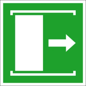 signal rute za izbjegavanje folija Klizna vrata se otvaraju udesno  SafetyMarking 38.A2082 (Š x V) 100 mm x 100 mm   ISO slika
