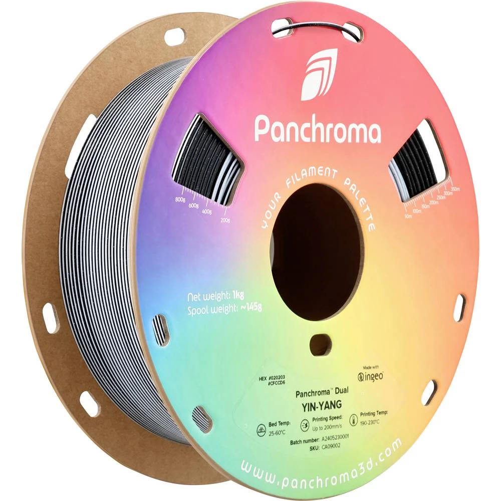 Polymaker CA09002 Panchroma™ Dual Special 3D pisač filament PLA višebojni 1.75 mm 1000 g Yin-Yang, crna/bijela 1 kom. slika