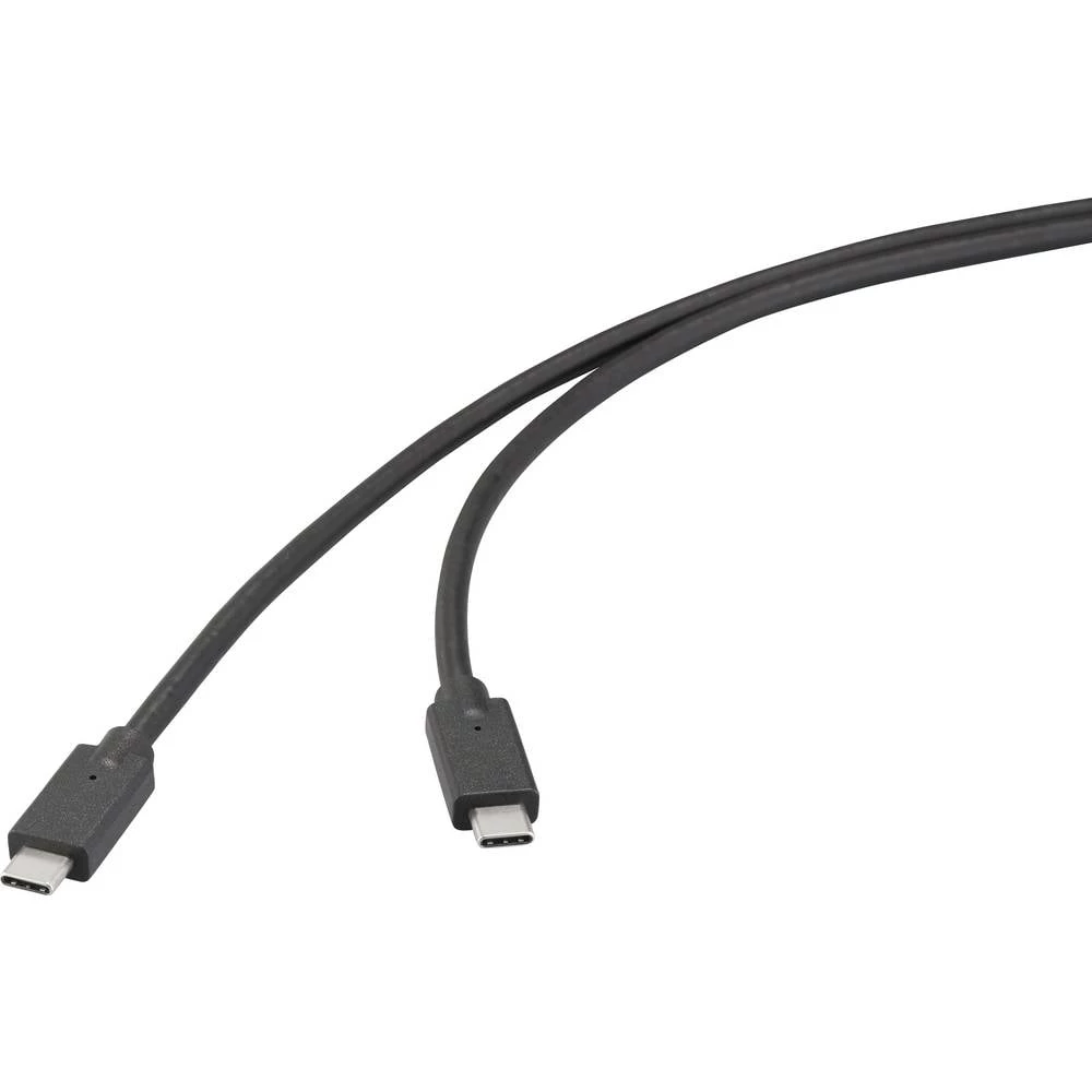 Renkforce USB kabel USB 3.2 gen.2x2 20 GBit/s USB-C® utikač, USB-C® utikač 0.50 m crna 4K UHD RF-6830466 slika