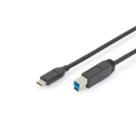 Digitus USB 3.1 Priključni kabel [1x - 1x Muški konektor USB 3.0 tipa B] 1 m Crna dvostruko zaštićen
