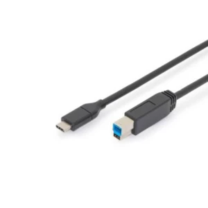 Digitus USB 3.1 Priključni kabel [1x - 1x Muški konektor USB 3.0 tipa B] 1 m Crna dvostruko zaštićen slika