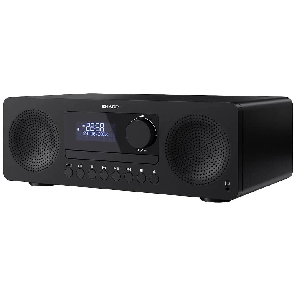 Sharp XL-B720D stereo uređaj Bluetooth®, AUX, CD, DAB+, USB, uklj. daljinski upravljač 60 W crna slika