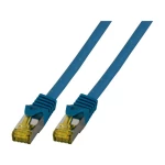 LAN (RJ45) Mreža Priključni kabel CAT 6a (sirovi kabel CAT 7) S/FTP 5 m Plava boja Vatrostalan, Bez halogena, sa zaštitom za nos