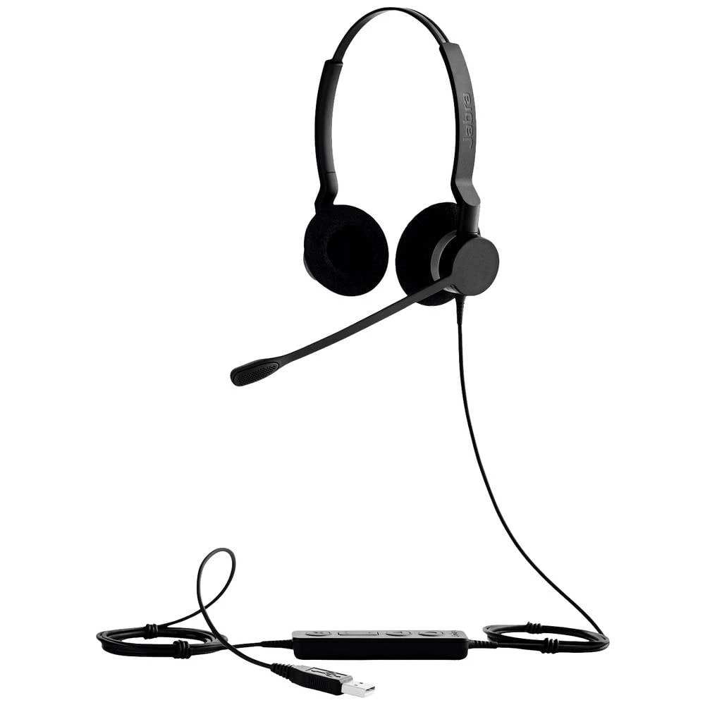 Jabra BIZ 2300 On Ear Headset žičani stereo crna poništavanje buke utišavanje mikrofona računalo slika
