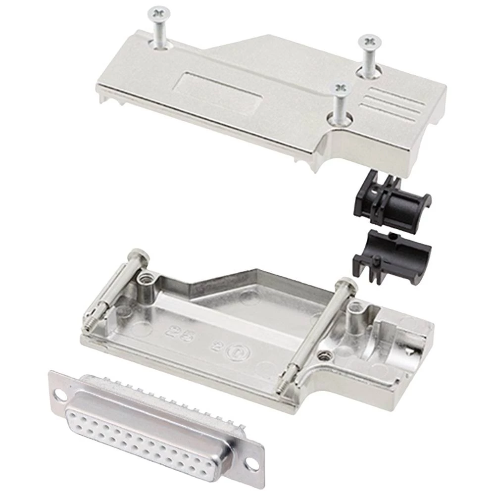 Višestruki ženski konektor D-SUB komplet 90 ° Broj polova: 25 Lemni kup encitech DCMR25-FK-DBS-W-K 1 ST slika