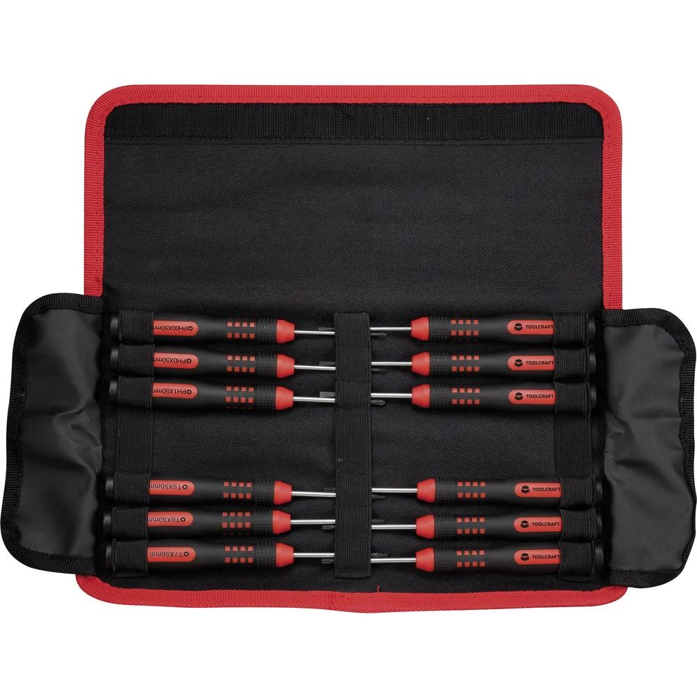 elektronika, precizna mehanika komplet odvijača 12-dijelni ravni prorez, križni phillips, T-profil slika