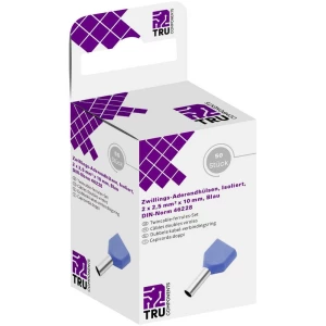 Dvostruka kabelska stopica 2 x 2.50 mm² x 8 mm Izolirani dio Plava boja TRU COMPONENTS 8571572 50 ST slika