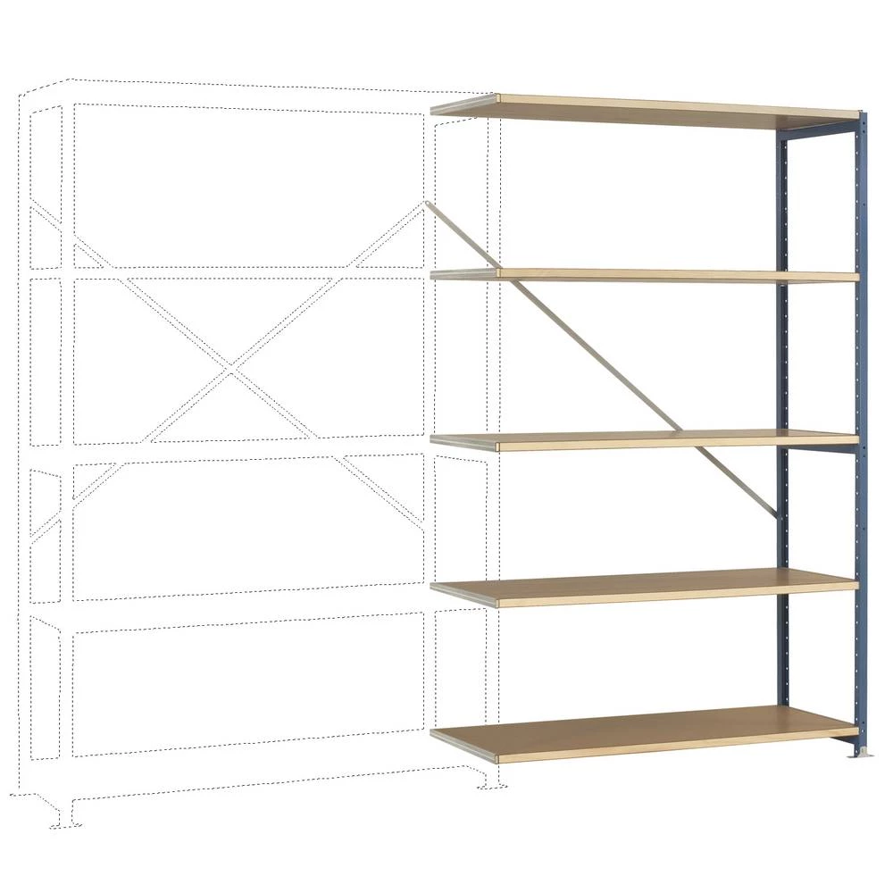 Manuflex RP1126.5021 dodatni modul regalne police 100 kg (Š x V x D) 1220 x 2000 x 400 mm čelik obložen s prahom vodeno- slika