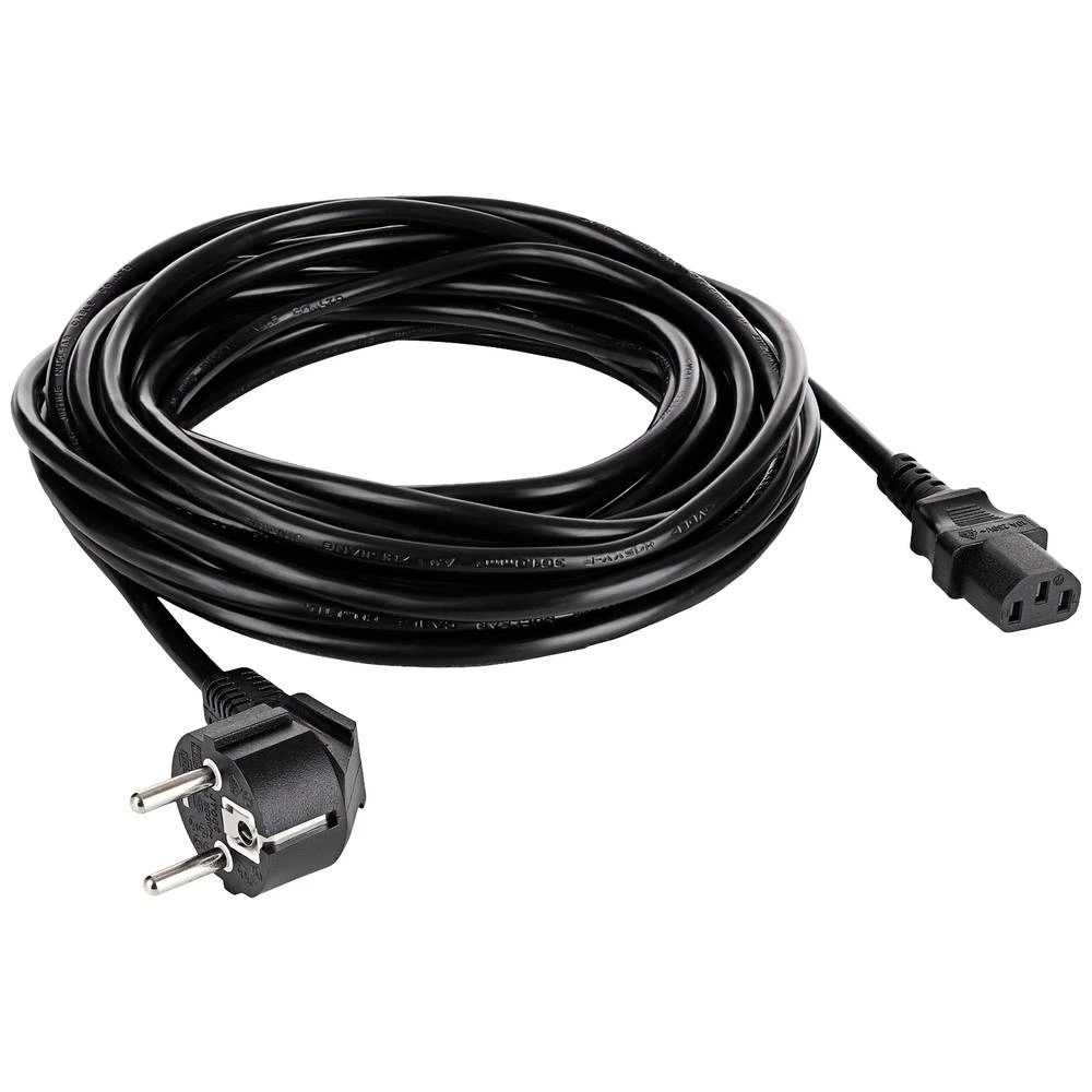 Akyga struja priključni kabel [1x sigurnosni utikač  - 1x ženski konektor IEC c13, 10 a] 10 m crna slika