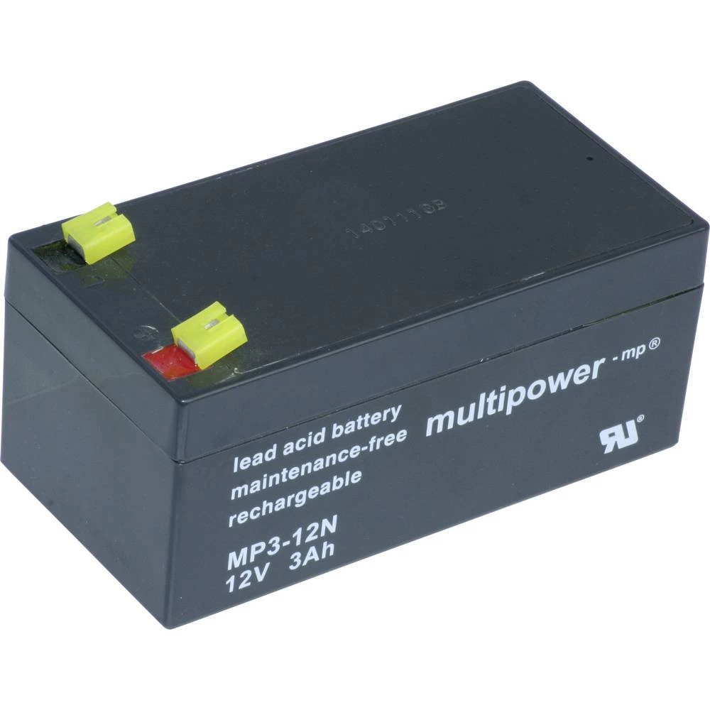 multipower MP3-12N 137266 olovni akumulator 12 V 3 Ah olovno-koprenasti (Š x V x D) 66 x 67 x 134 mm plosnati priključak slika