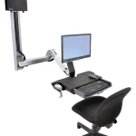 1-struki Zidni nosač za monitor 25,4 cm (10") - 61,0 cm (24") Nagibni i okretni, Rotirajuči Ergotron StyleView Sit-Stand Combo
