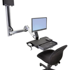 1-struki Zidni nosač za monitor 25,4 cm (10") - 61,0 cm (24") Nagibni i okretni, Rotirajuči Ergotron StyleView Sit-Stand Combo slika
