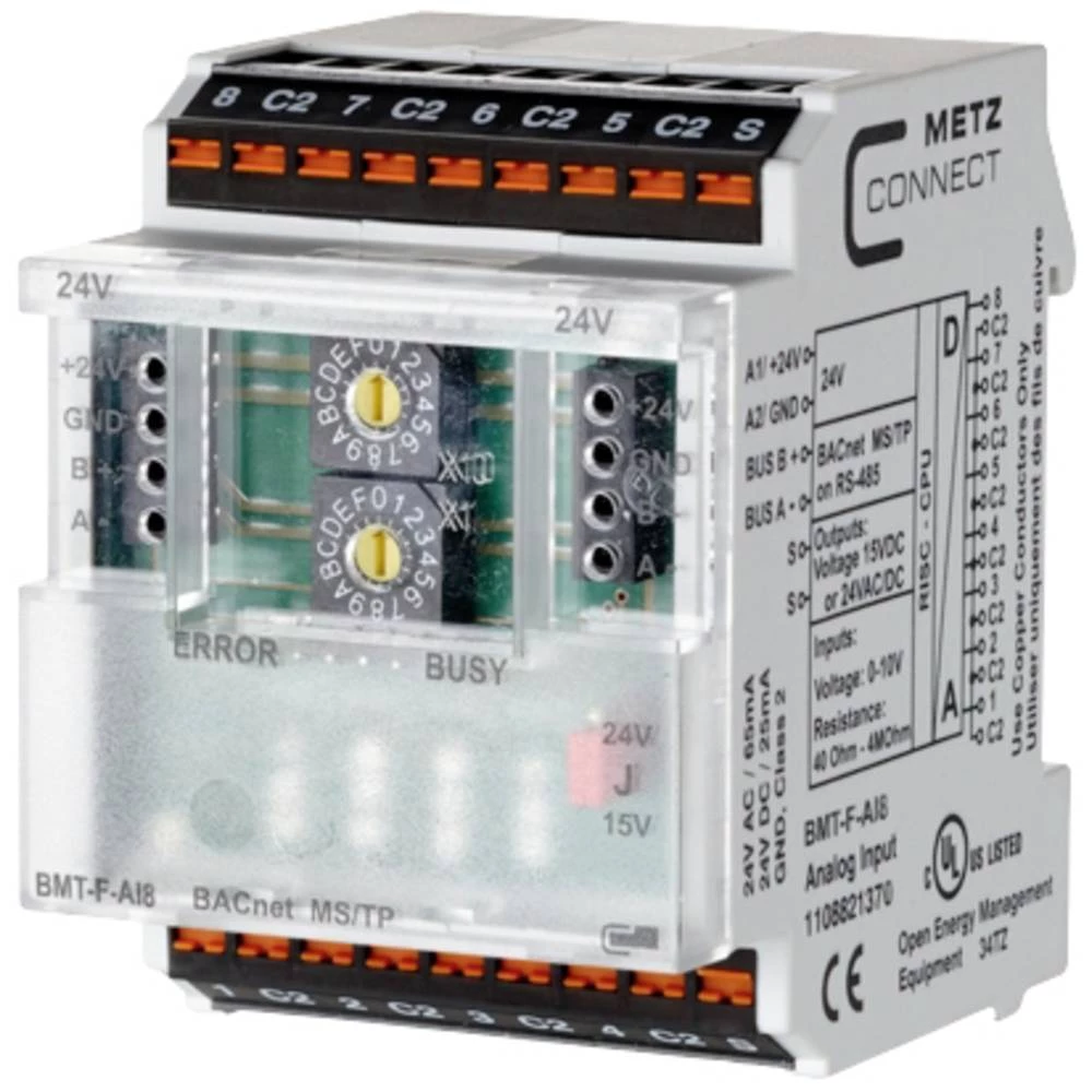 Metz Connect BMT-F-AI8 BACnet MS/TP MS/TP-modul 24 V/AC, 24 V/DC 65 mA Content 1 St. slika