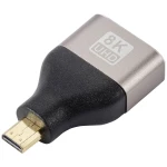 SpeaKa Professional SP-11302016 HDMI adapter [1x muški konektor micro HDMI tipa D - 1x ženski konektor HDMI] crna, srebrna UHD 8K @ 60 Hz, UHD 4K @ 120 Hz