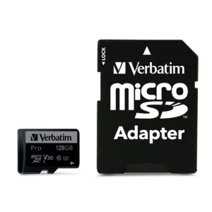 Verbatim MICRO SDXC CARD PRO UHS-3 128GB CLASS 10 INCL ADAPTOR microsdxc kartica 128 GB UHS-Class 3 otporan na udarce, vodootporan slika