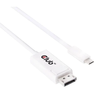 club3D USB / DisplayPort Priključni kabel [1x USB 3.1 muški konektor AC - 1x Muški konektor DisplayPort] 1.2 m Bijela slika