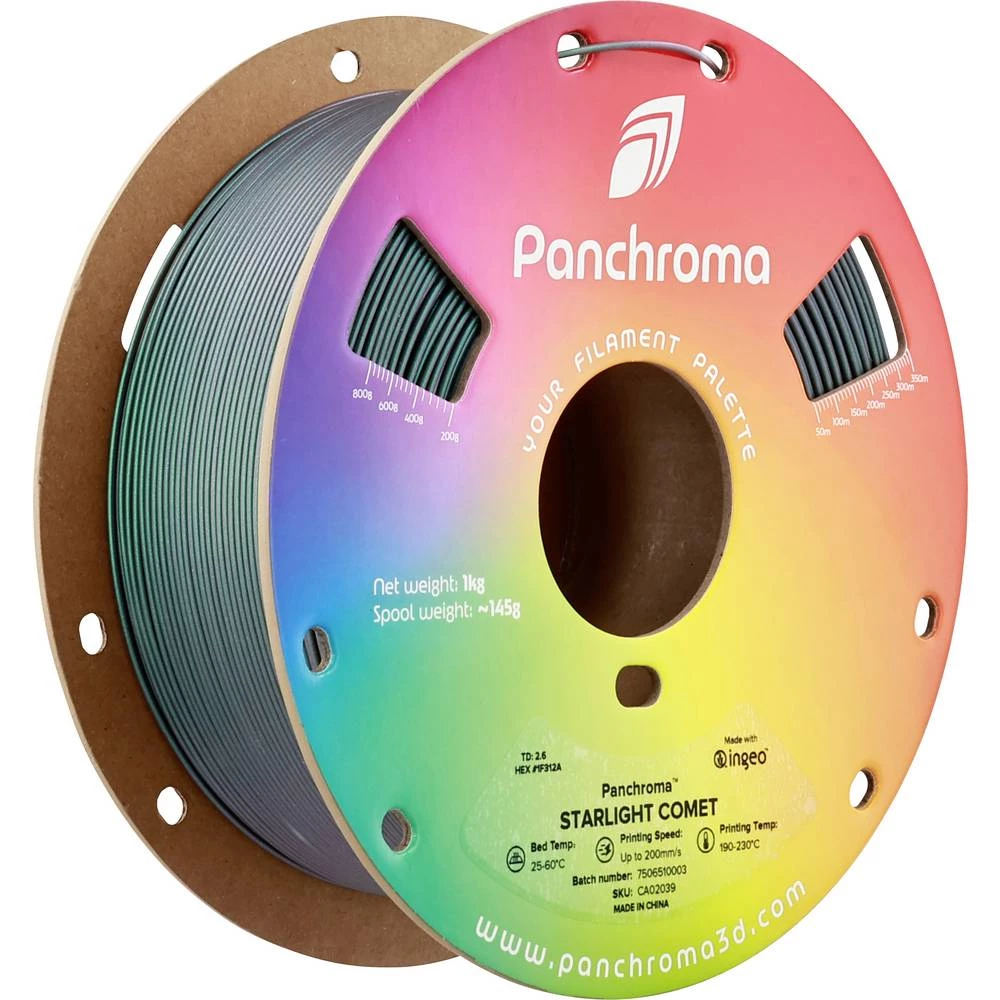 Polymaker CA02039 Panchroma™ Starlight 3D pisač filament PLA višebojni, promjena boje 1.75 mm 1000 g Starlight Comet, ze slika