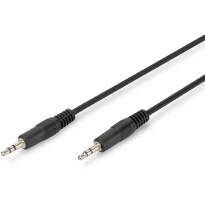 Utičnica Audio Priključni kabel [1x 3,5 mm banana utikač - 1x 3,5 mm banana utikač] 1.5 m Crna Jednostruko oklopljeni kabel, Okr slika