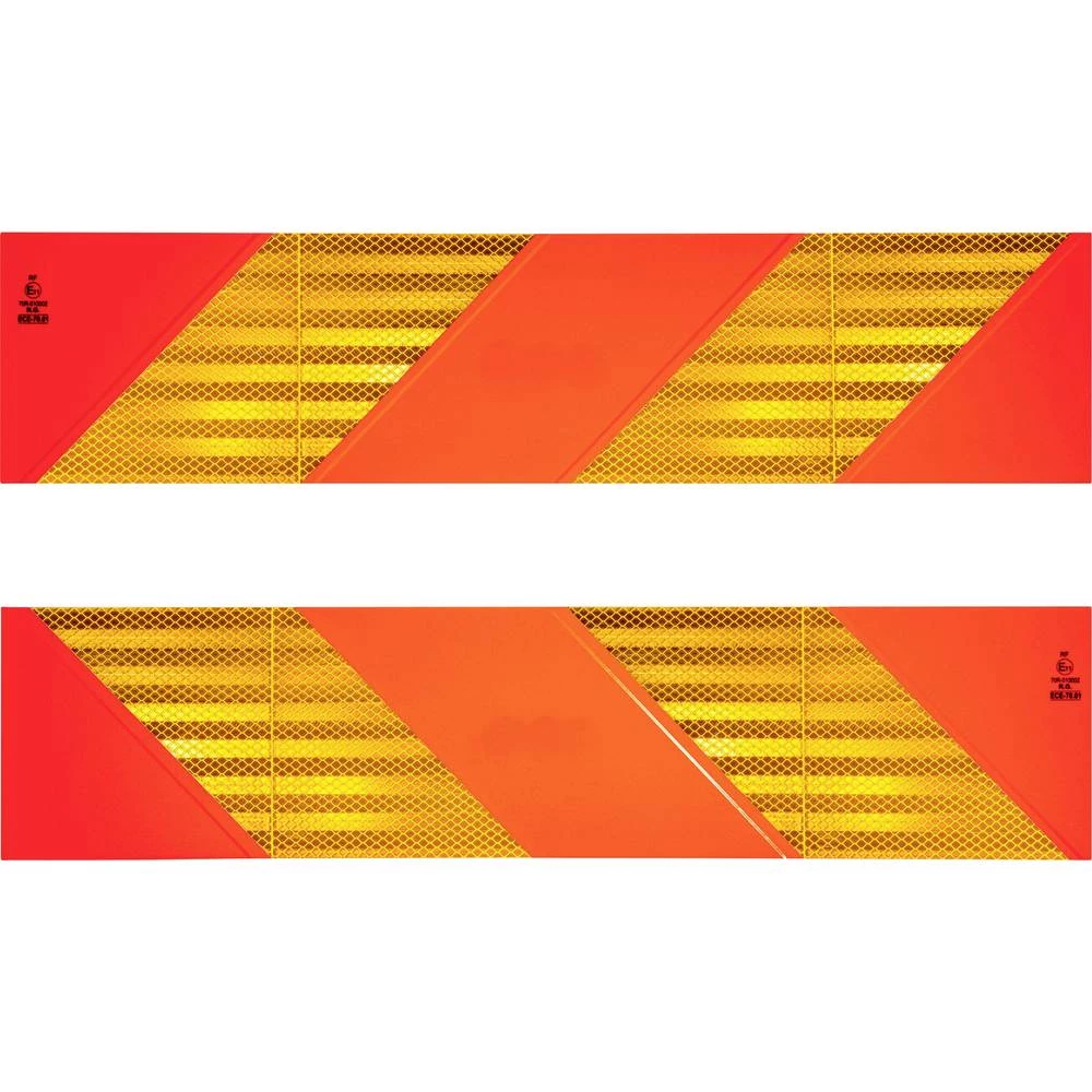 IWH 97609 Heckwarntafel, Halbmarkierungen refl. Zugm., 565x130mm, ECE 70.01, 2 kom. znak upozorenja 565 mm x 130 mm slika